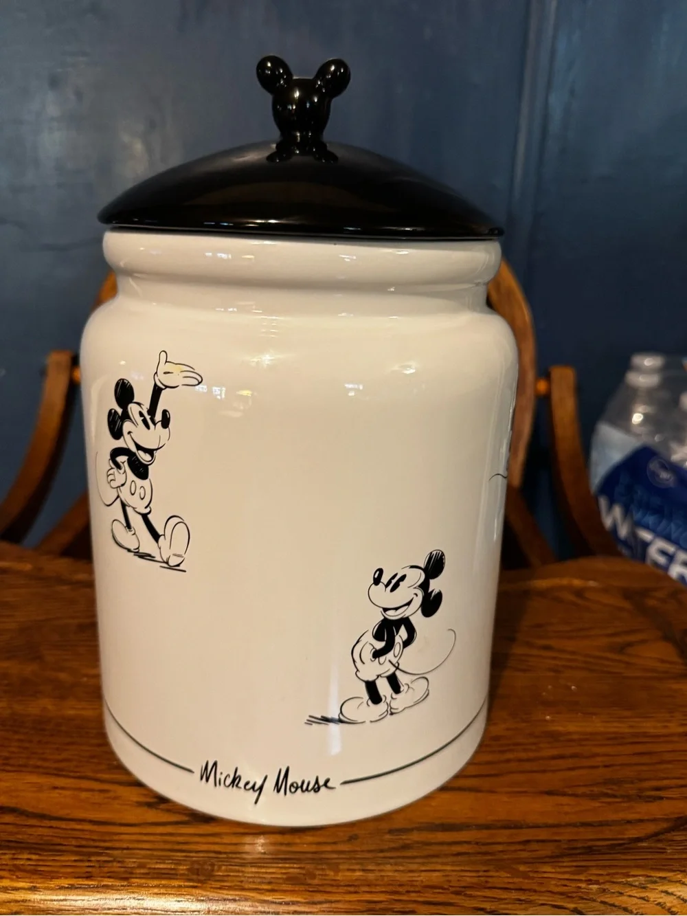 Disney Mickey Mouse Ceramic Cookie Jar - Black and White